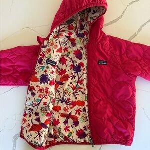 Patagonia 4T Magenta Pink Reversible Nano Hoody Jacket Excellent Condition